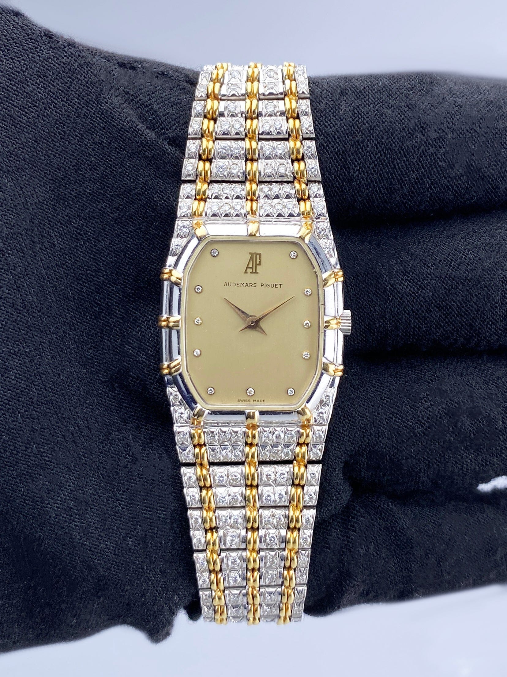 Audemars Piguet Bamboo Diamond Champagne Dial Two Tone Ladies Watch - Watches