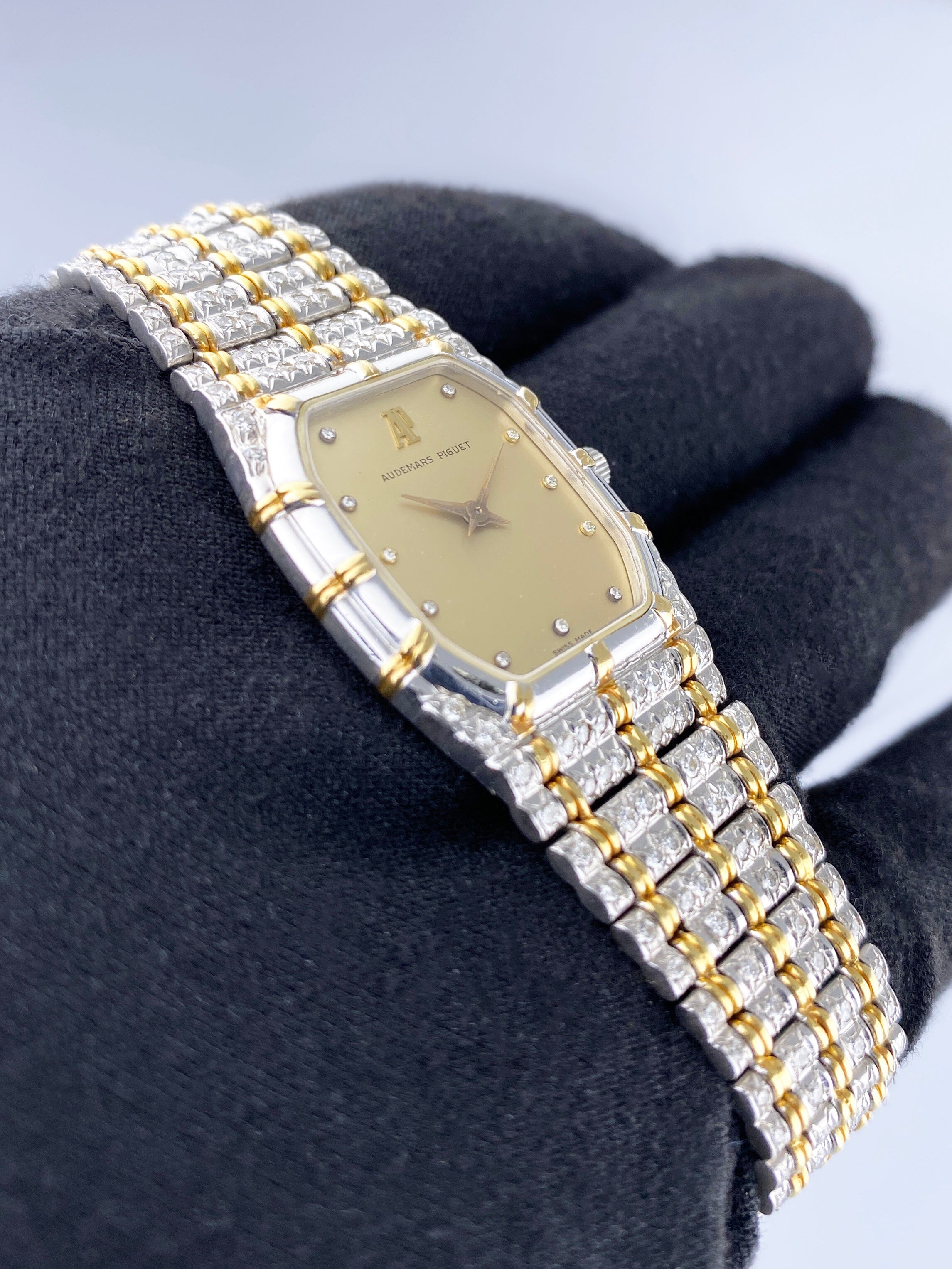Audemars Piguet Bamboo Diamond Champagne Dial Two Tone Ladies