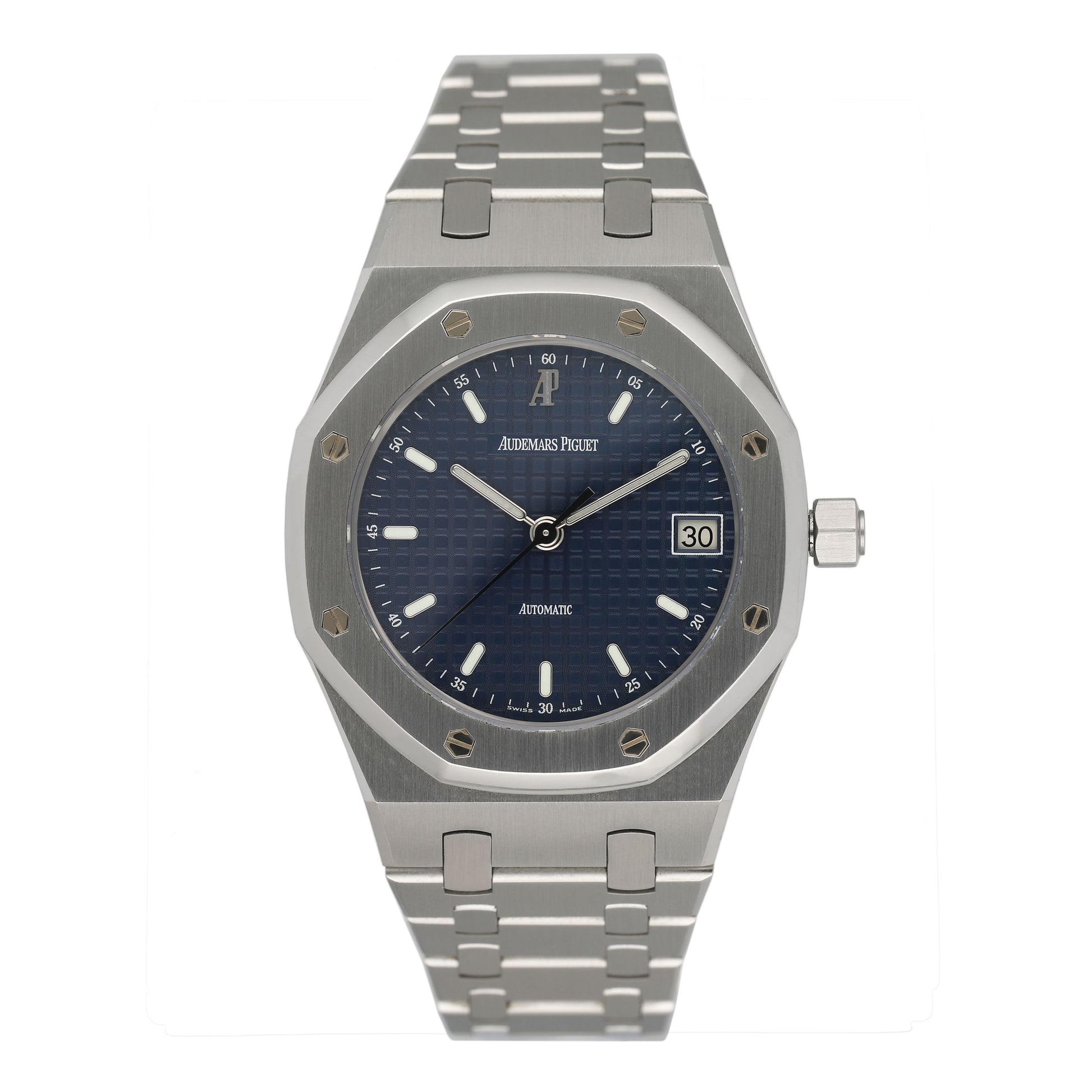 Audemars Piguet Royal Oak 14790ST Blue Dial Mens Watch Box Papers - Watches