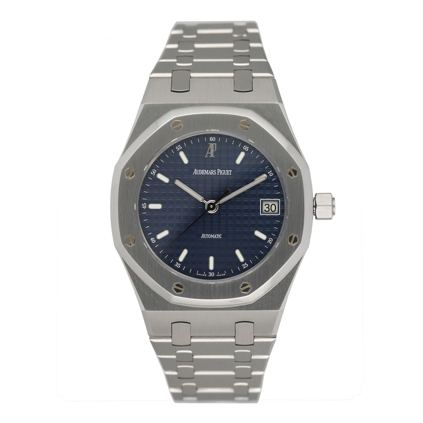 Audemars Piguet Royal Oak 14790ST Blue Dial Mens Watch Box Papers
