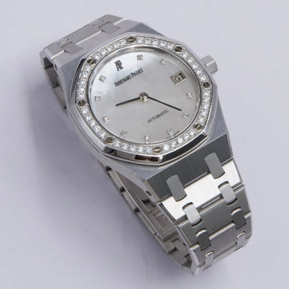 Audemars Piguet Royal Oak 14813BC Diamond MOP 18K White Gold Mens Watch Box Papers - Watches