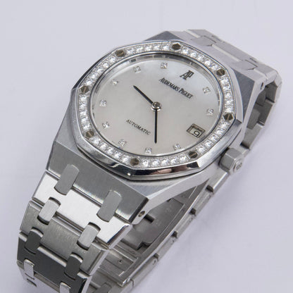 Audemars Piguet Royal Oak 14813BC Diamond MOP 18K White Gold Mens Watch Box Papers - Watches