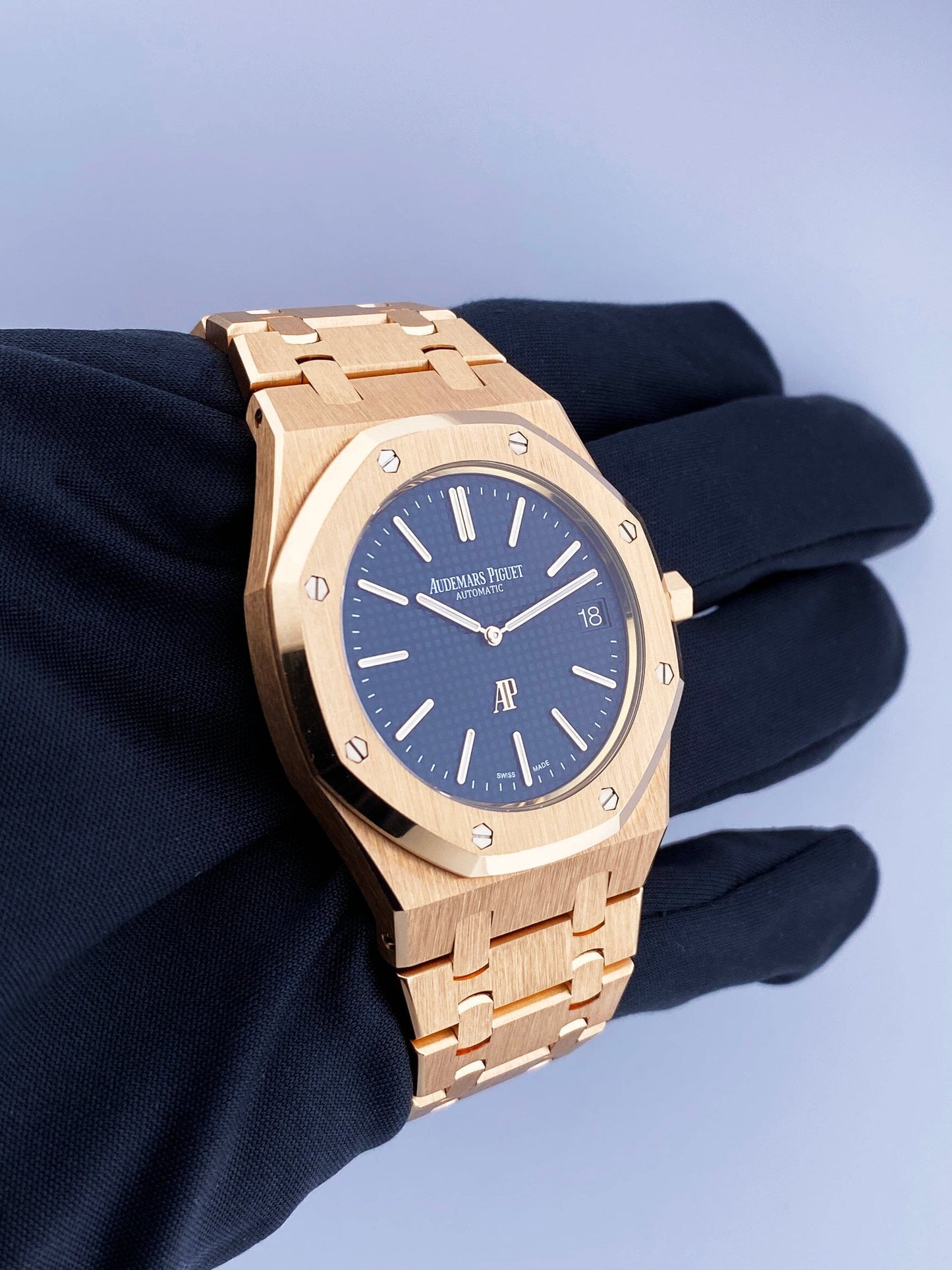 Audemars Piguet Royal Oak 152020OR 18K Rose Gold Mens Watch Box Papers - Virtual
