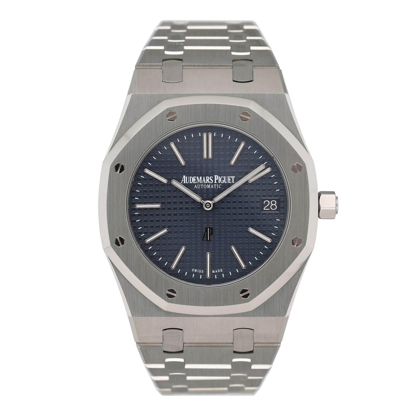 Audemars Piguet Royal Oak 15202ST Blue Dial Mens Watch Box Papers