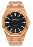 Audemars Piguet Royal Oak 15400OR 18K Rose Gold Black Dial Box Papers - Watches