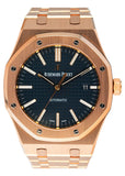 Audemars Piguet Royal Oak 15400OR 18K Rose Gold Blue Dial Box Papers - Virtual