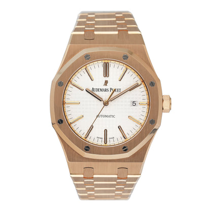 Audemars Piguet Royal Oak 15400OR 18K Rose Gold White Dial Box Papers - Watches