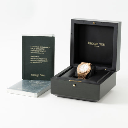 Audemars Piguet Royal Oak 15400OR 18K Rose Gold White Dial Box Papers - Watches