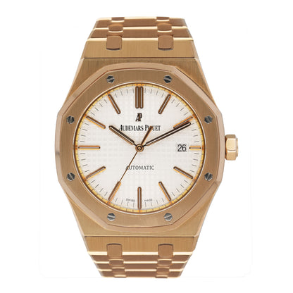 Audemars Piguet Royal Oak 15400OR 18K Rose Gold White Dial Box Papers - Watches