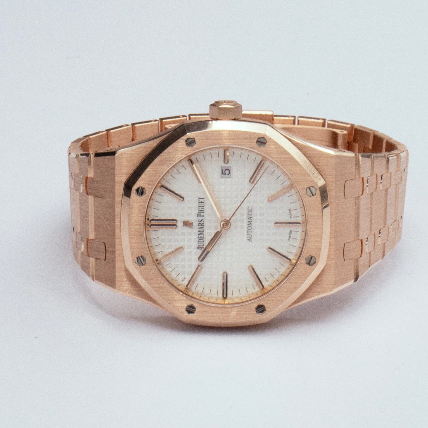 Audemars Piguet Royal Oak 15400OR 18K Rose Gold White Dial Box Papers - Watches