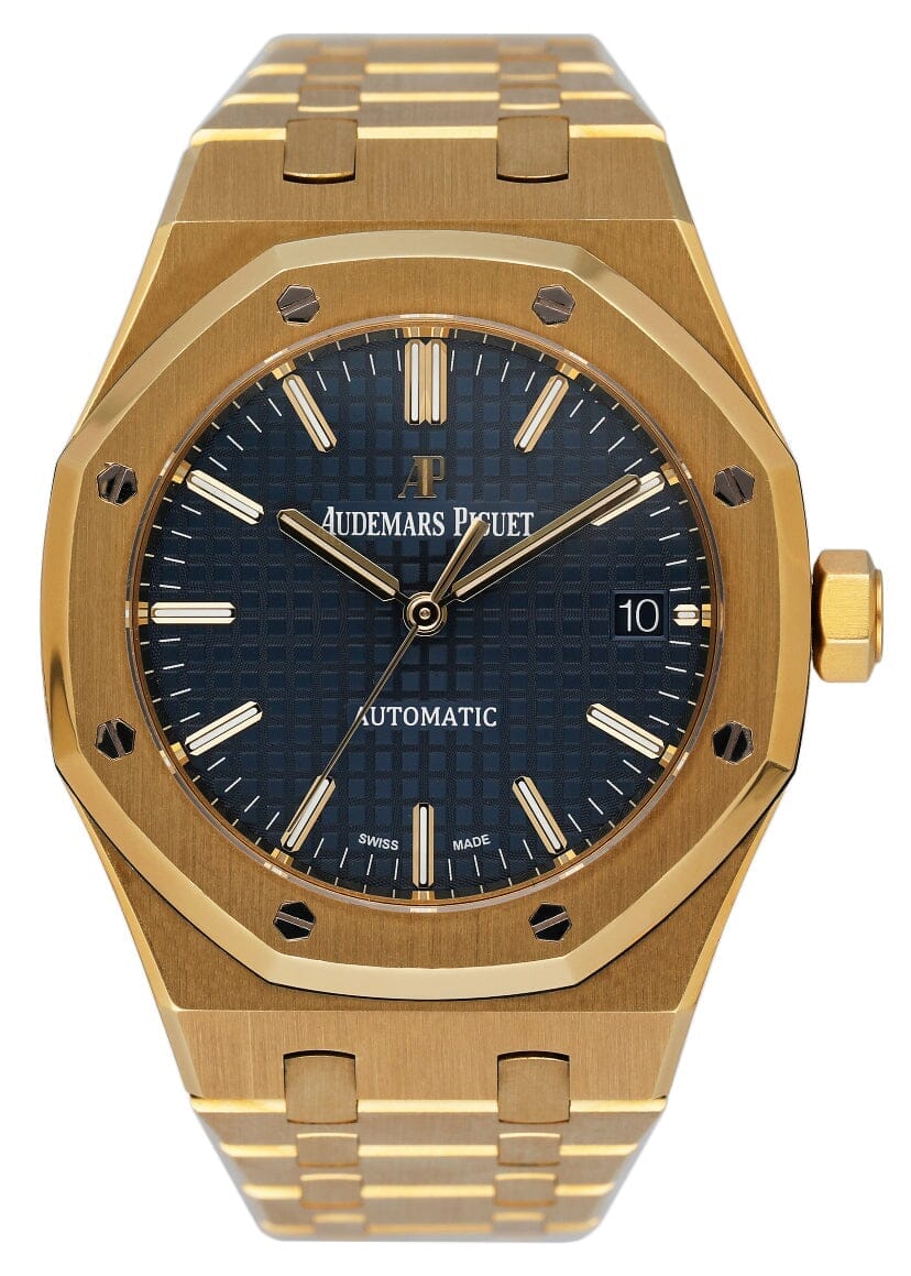 Audemars Piguet Royal Oak 15450BA Blue Dial 18K Yellow Gold Papers - Virtual