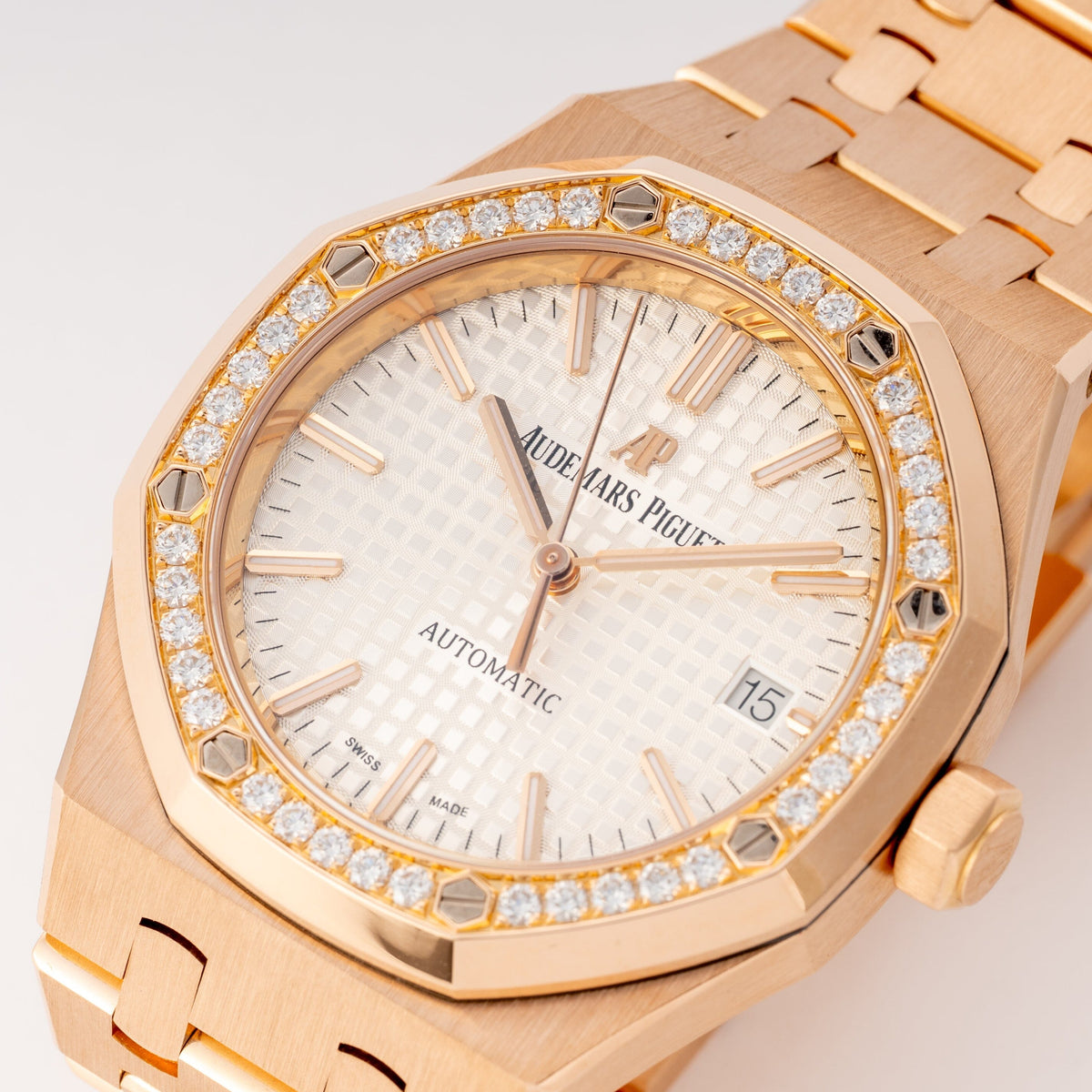 Audemars Piguet Royal Oak 15451OR.ZZ.1256OR.01 18k Pink Gold Ladies Watch Box Papers - Wristwatch