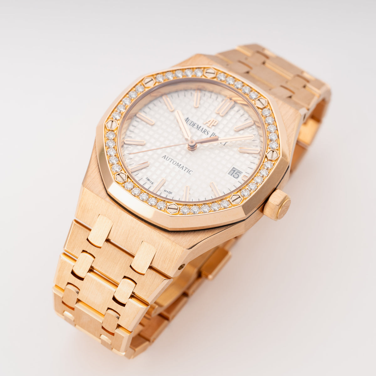 Audemars Piguet Royal Oak 15451OR.ZZ.1256OR.01 18k Pink Gold Ladies Watch Box Papers - Wristwatch