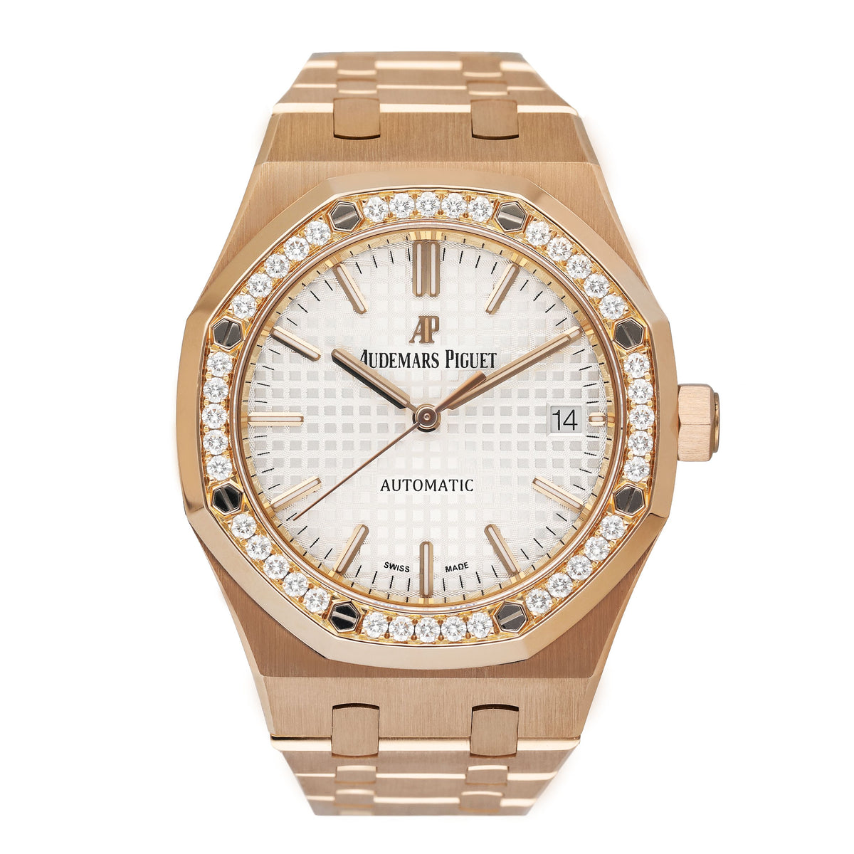 Audemars Piguet Royal Oak 15451OR.ZZ.1256OR.01 18k Pink Gold Ladies Watch Box Papers - Wristwatch