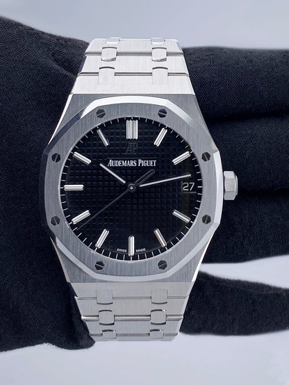 Audemars Piguet Royal Oak 15500ST Black Dial Mens Watch Box Papers - Watches