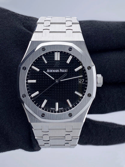 Audemars Piguet Royal Oak 15500ST Black Dial Mens Watch Box Papers - Watches