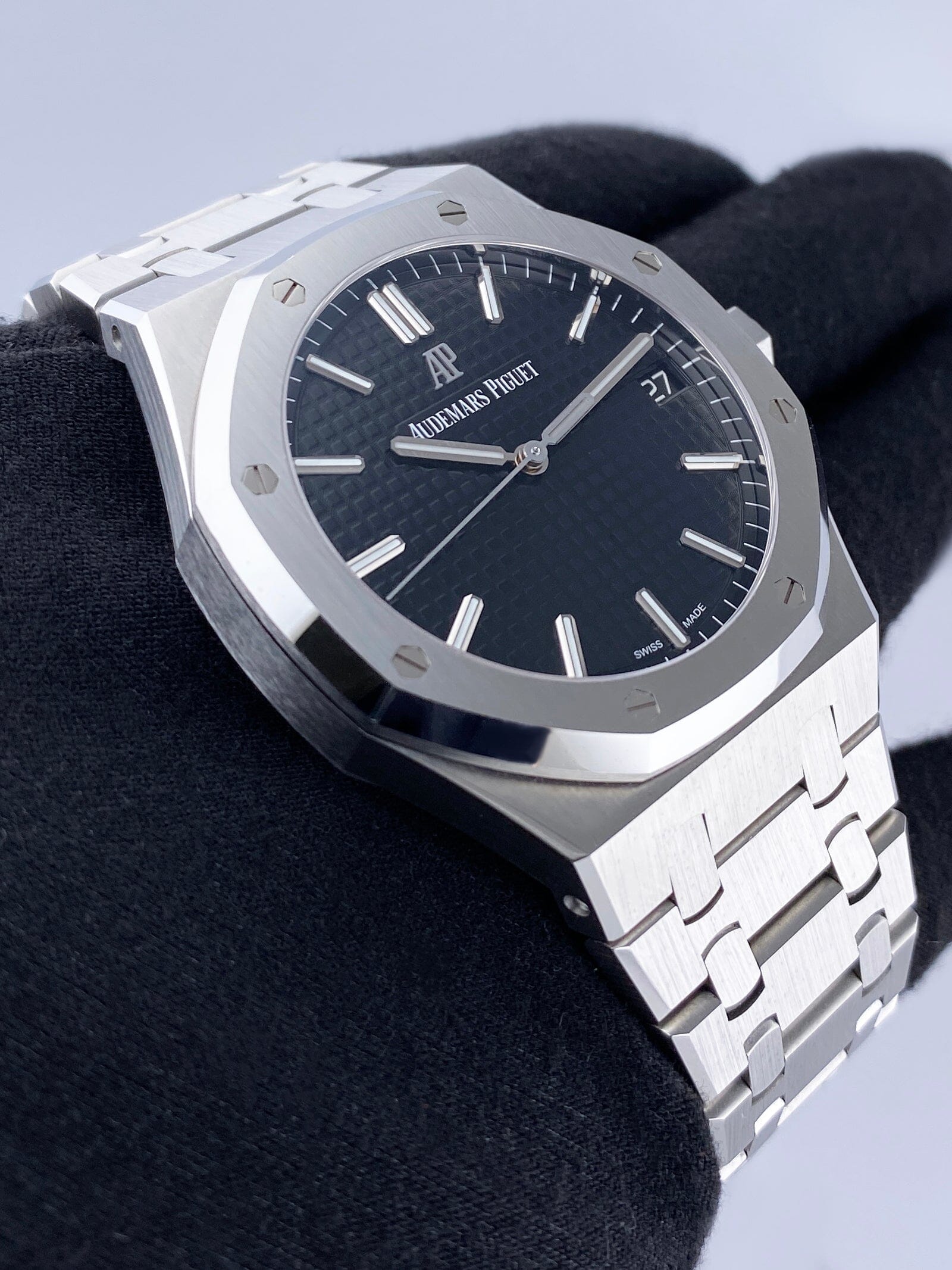 Audemars Piguet Royal Oak 15500ST Black Dial Mens Watch Box Papers - Watches