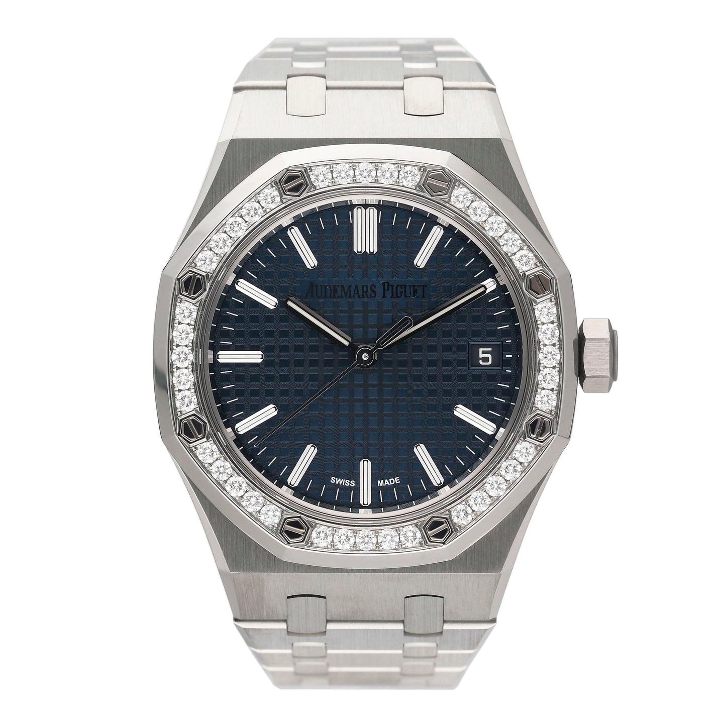 Audemars Piguet Royal Oak 15551ST Blue Dial "50th Anniversary" Ladies Watch Box Papers