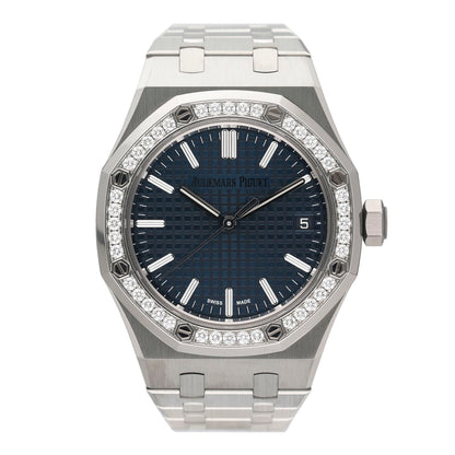 Audemars Piguet Royal Oak 15551ST Blue Dial "50th Anniversary" Ladies Watch Box Papers