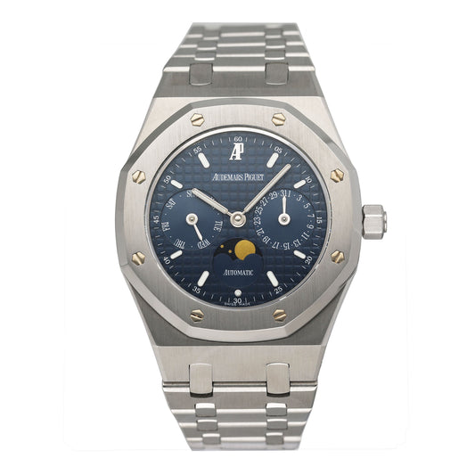 Audemars Piguet Royal Oak 25594ST Blue Dial Moonphase Mens Watch With Papers