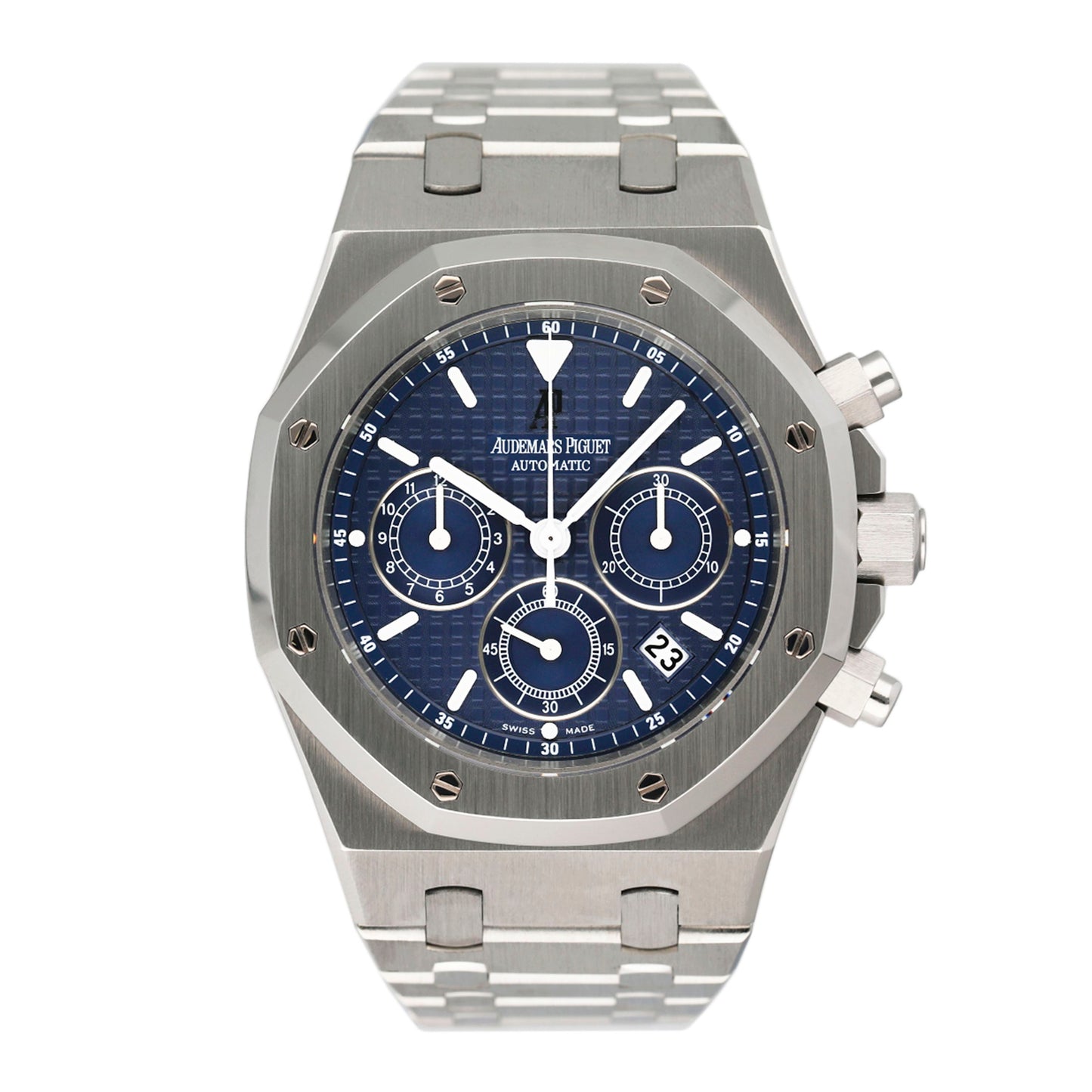 Audemars Piguet Royal Oak 25860ST Blue Dial Mens Watch Box Papers