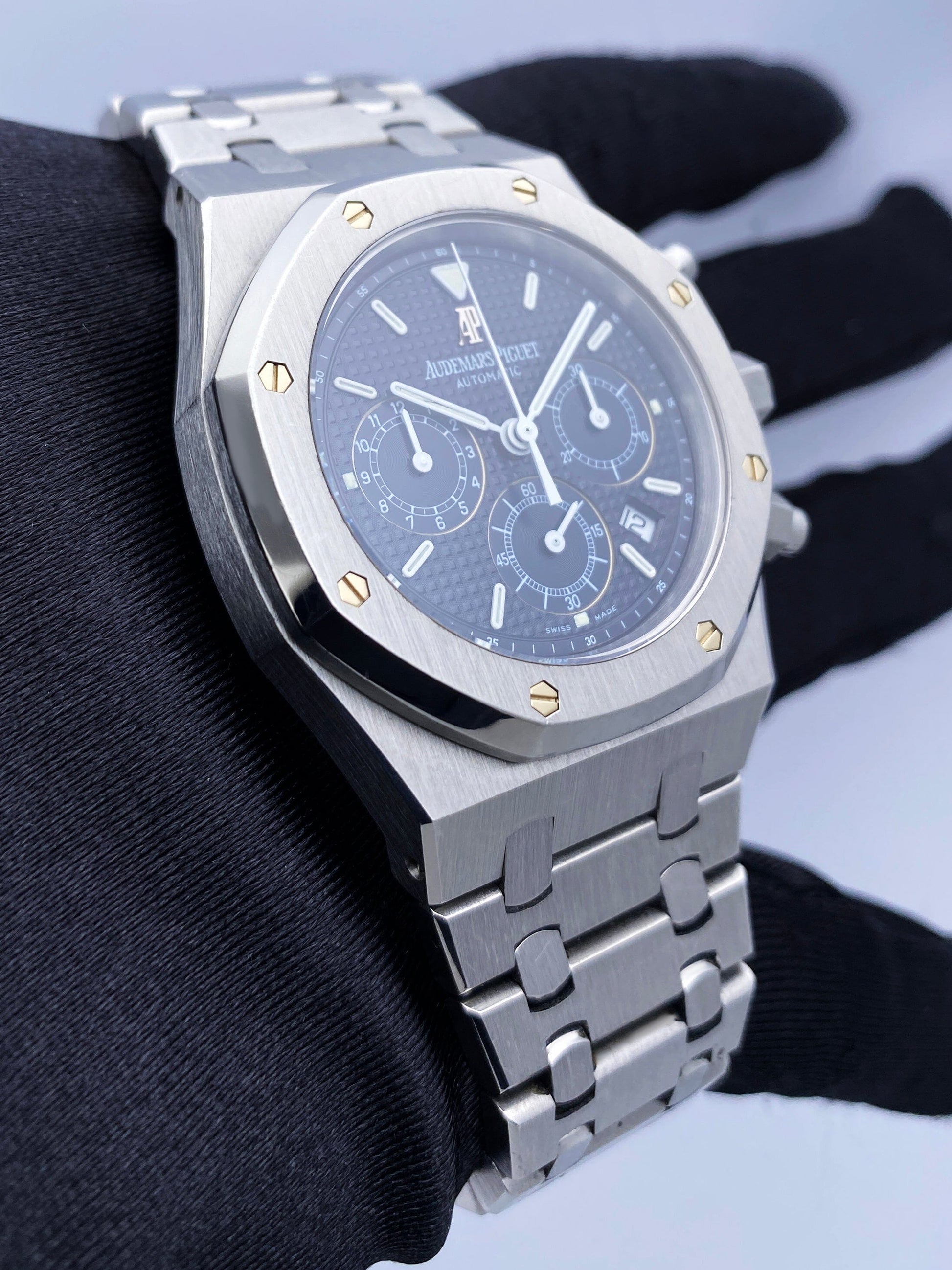 Audemars Piguet Royal Oak 25860ST Blue Dial Mens Watch Box Papers - Watches