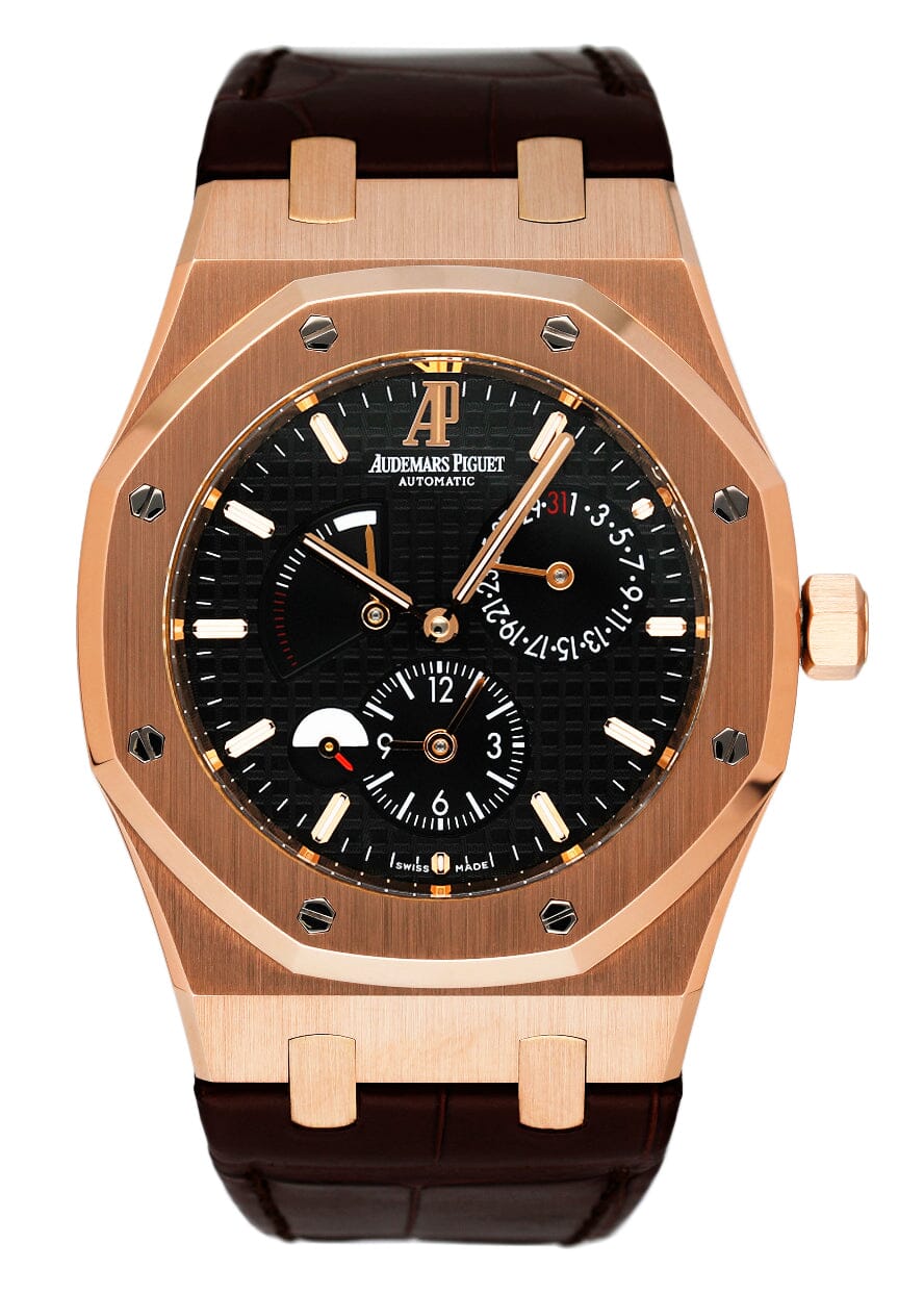 Audemars Piguet Royal Oak 26120OR Dual Time Black Dial Mens Watch With Papers - Watches