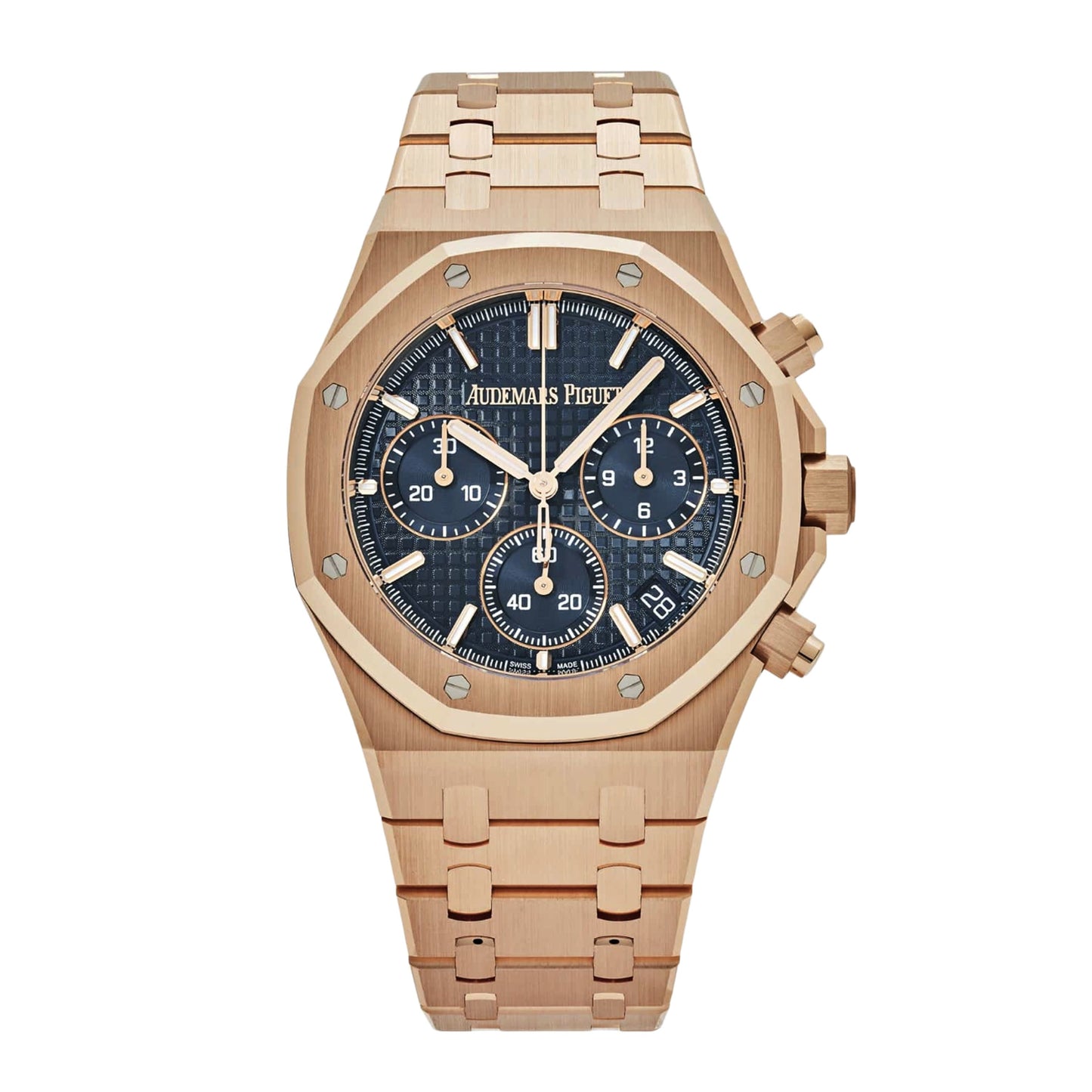 Audemars Piguet Royal Oak 26240OR Blue Dial Mens Watch Box Papers