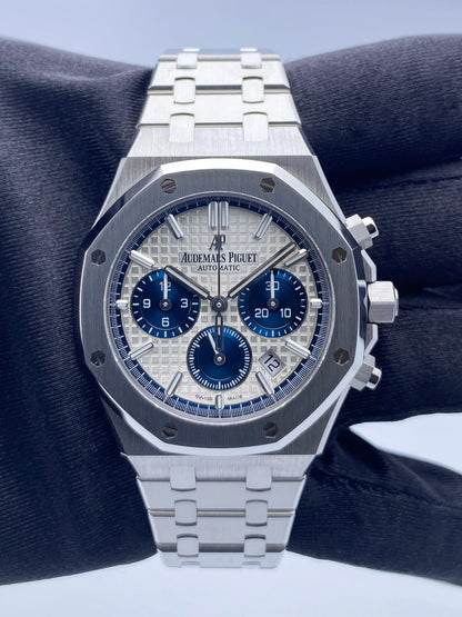 Audemars Piguet Royal Oak 26315ST Silver & Blue Dial Mens Watch Box Papers - Watches