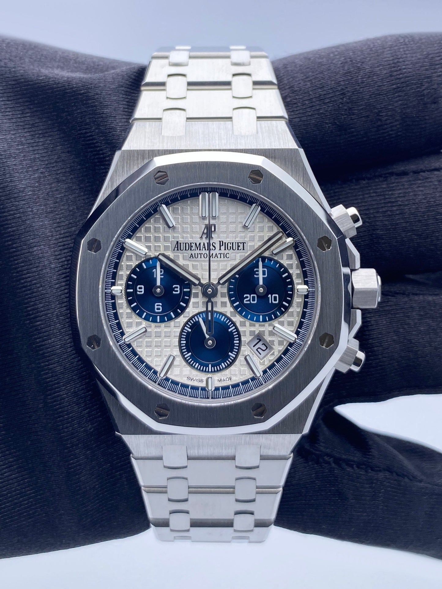 Audemars Piguet Royal Oak 26315ST Silver & Blue Dial Mens Watch Box Papers - Watches