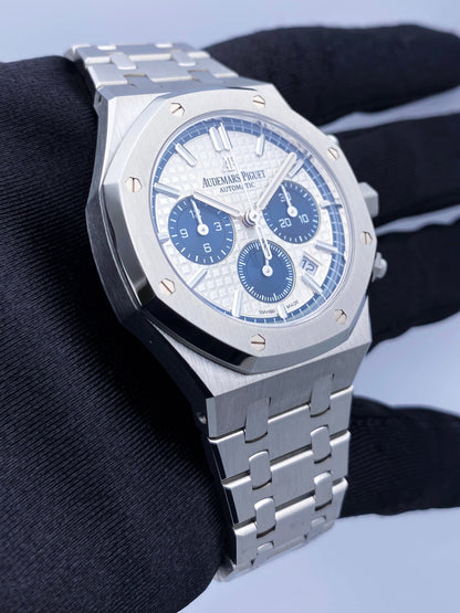 Audemars Piguet Royal Oak 26315ST Silver & Blue Dial Mens Watch Box Papers - Watches