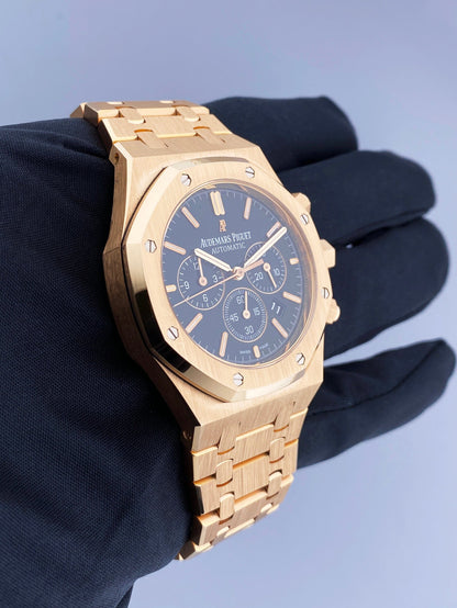 Audemars Piguet Royal Oak 26320OR 18K Rose Gold Chronograph Mens Watch Box Papers - Virtual