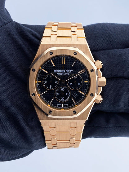 Audemars Piguet Royal Oak 26320OR 18K Rose Gold Chronograph Mens Watch Box Papers - Virtual