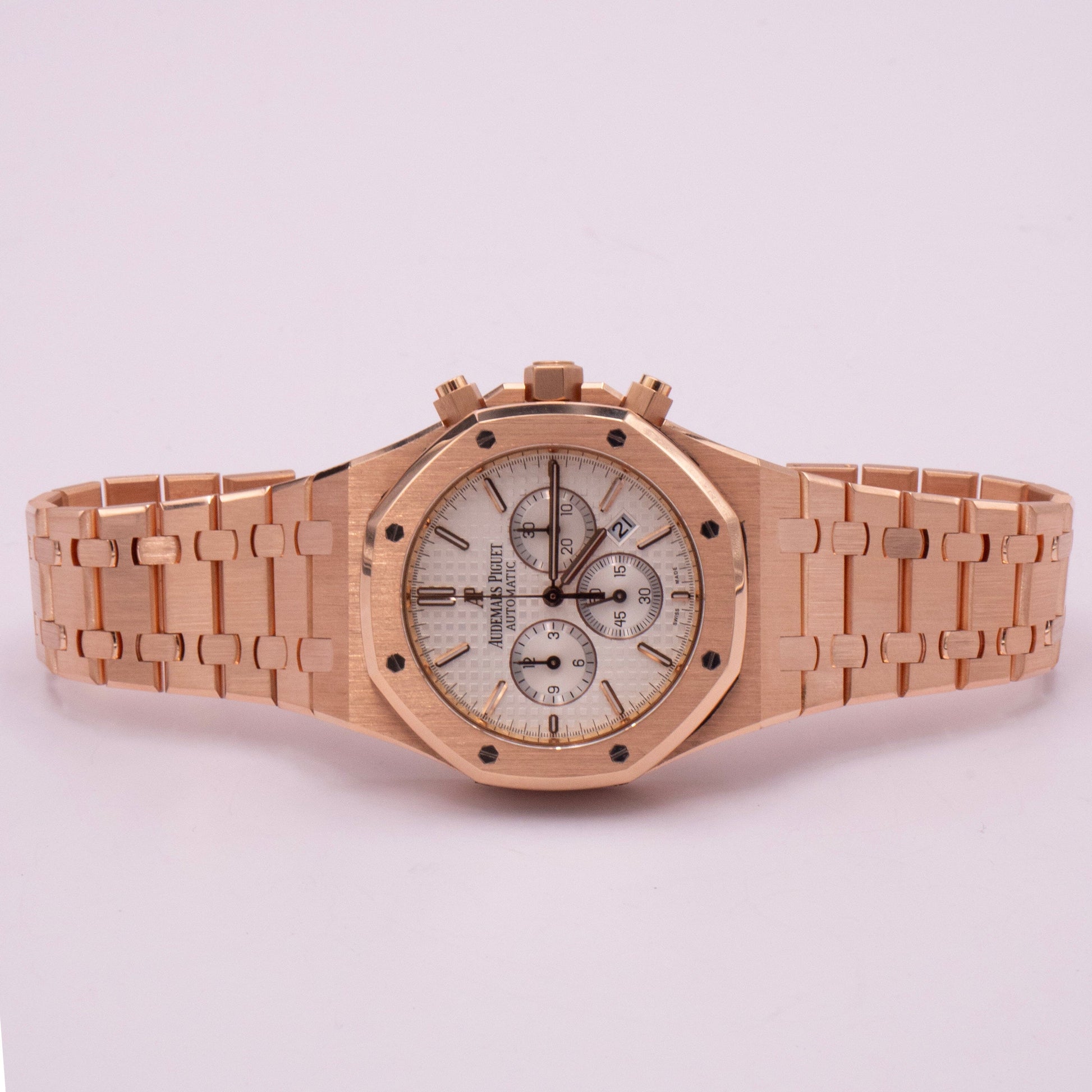 Audemars Piguet Royal Oak 26320OR Silver Dial Rose Gold Mens Watch Box Papers - Watches