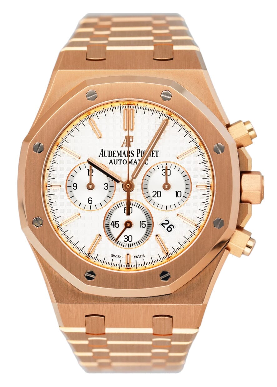 Audemars Piguet Royal Oak 26320OR Silver Dial Rose Gold Mens Watch Box Papers - Watches
