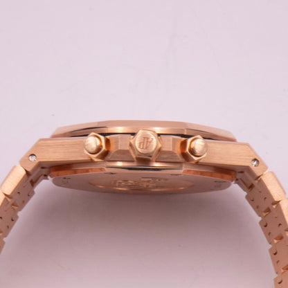 Audemars Piguet Royal Oak 26320OR Silver Dial Rose Gold Mens Watch Box Papers - Watches