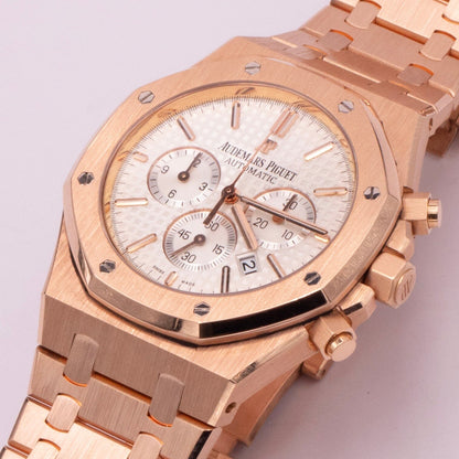 Audemars Piguet Royal Oak 26320OR Silver Dial Rose Gold Mens Watch Box Papers - Watches