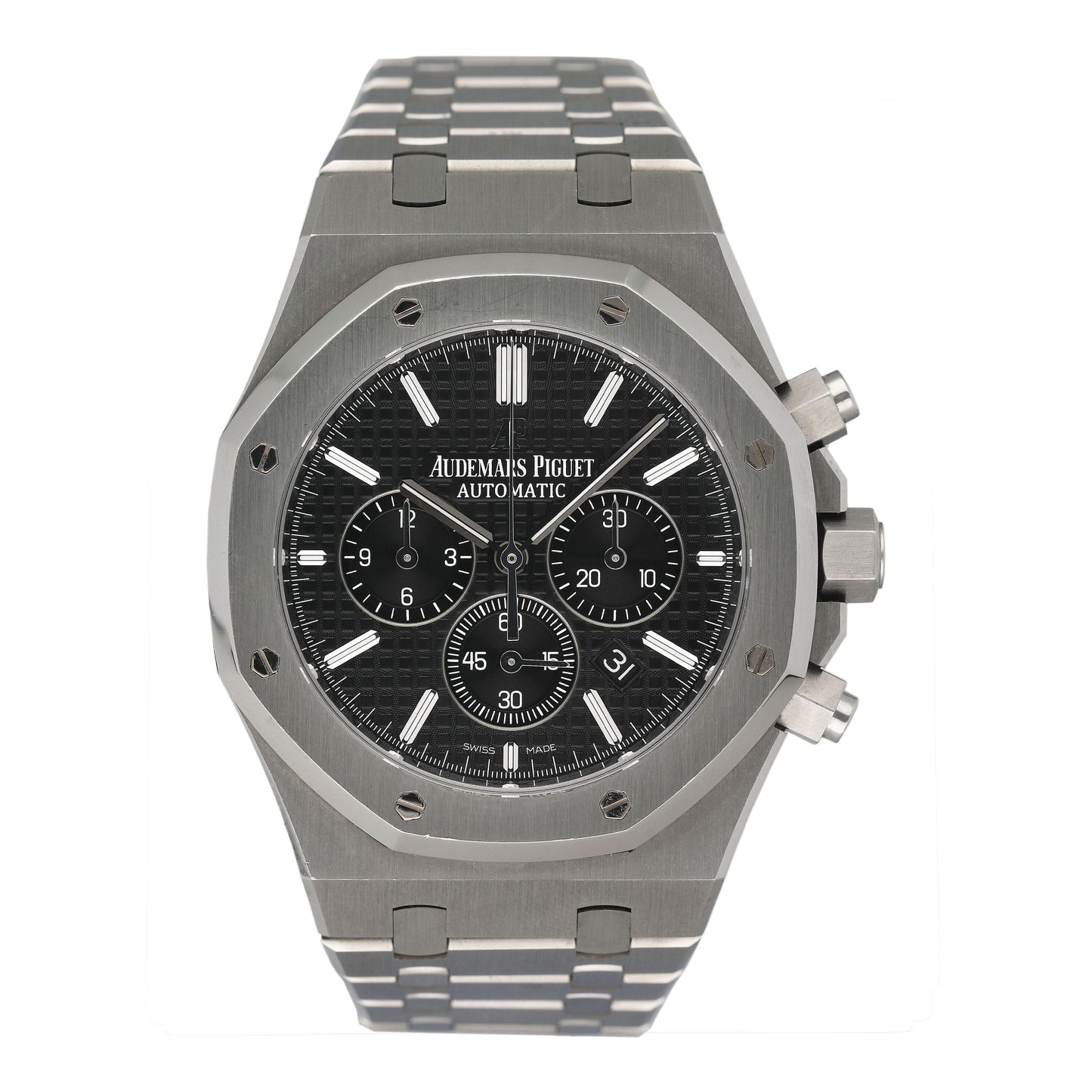 Audemars Piguet Royal Oak 26320ST Black Dial Mens Watch Box Papers - Wristwatch