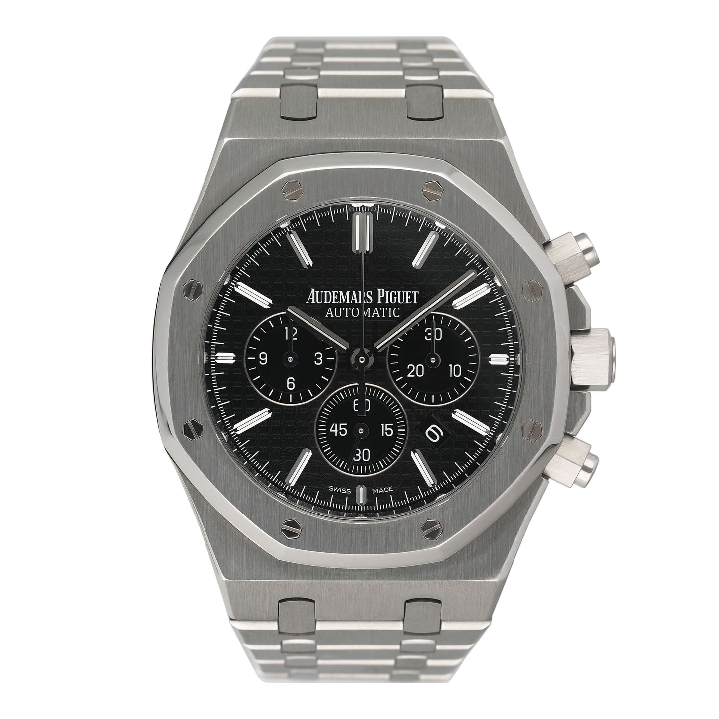 Audemars Piguet Royal Oak 26320ST Black Dial Mens Watch Box Papers