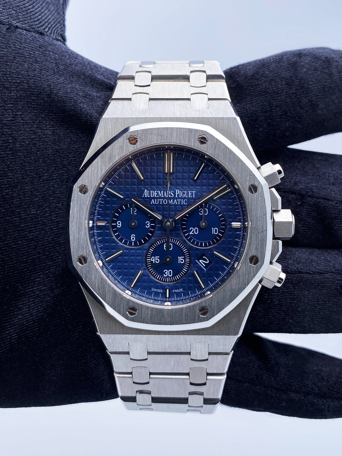Audemars Piguet Royal Oak 26320ST Blue Dial Mens Watch Box Papers - Virtual