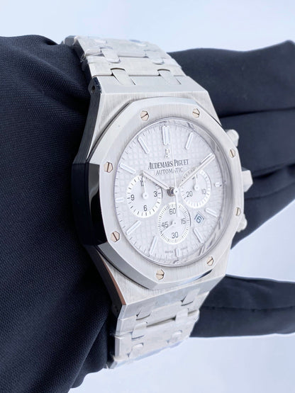 Audemars Piguet Royal Oak 26320ST White Dial Mens Watch Box Papers - Virtual