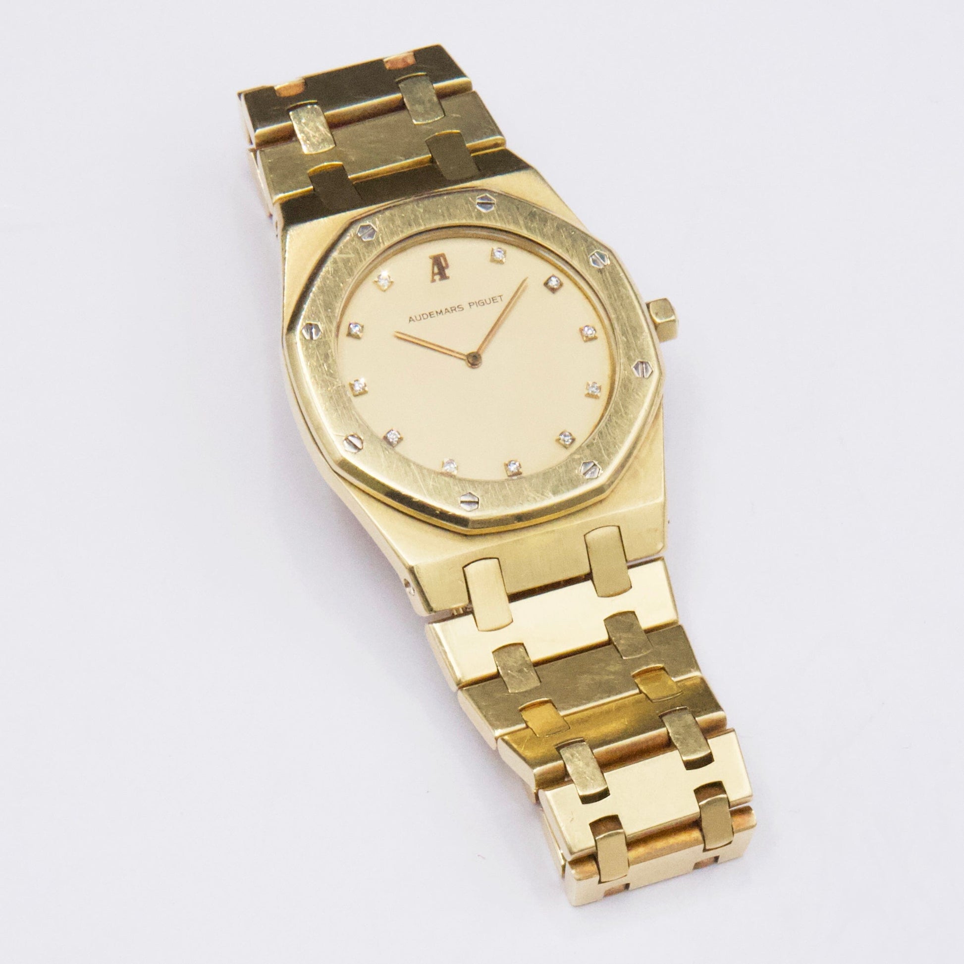 Audemars Piguet Royal Oak 56303BA Diamond Champagne Dial 18K Yellow Gold Watch - Watches