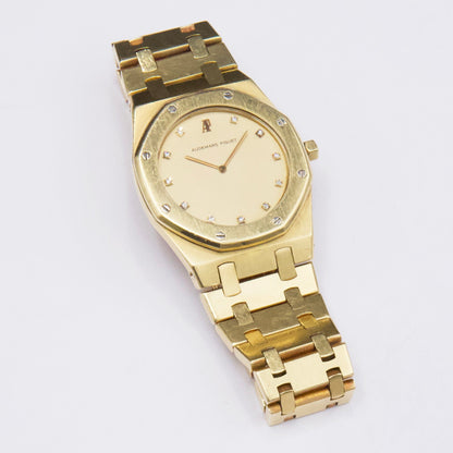 Audemars Piguet Royal Oak 56303BA Diamond Champagne Dial 18K Yellow Gold Watch - Watches