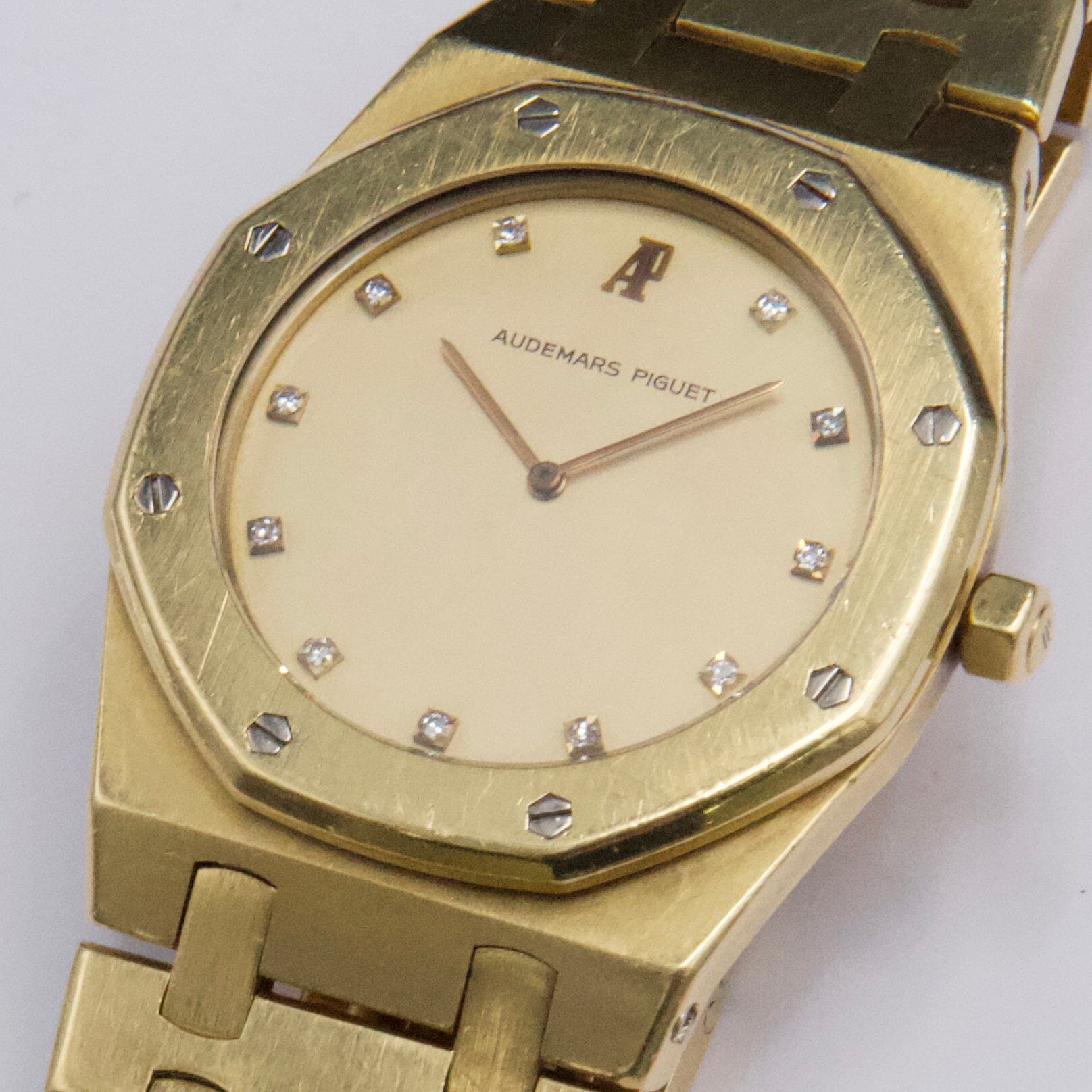 Audemars Piguet Royal Oak 56303BA Diamond Champagne Dial 18K Yellow Gold Watch - Watches
