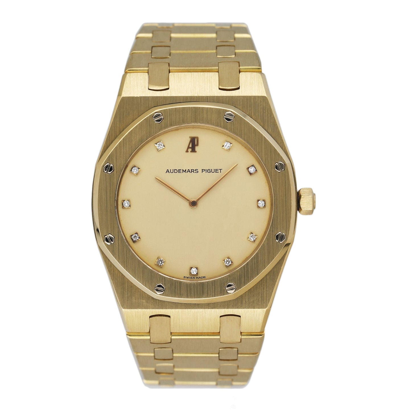 Audemars Piguet Royal Oak 56303BA Diamond Champagne Dial 18K Yellow Gold Watch - Watches