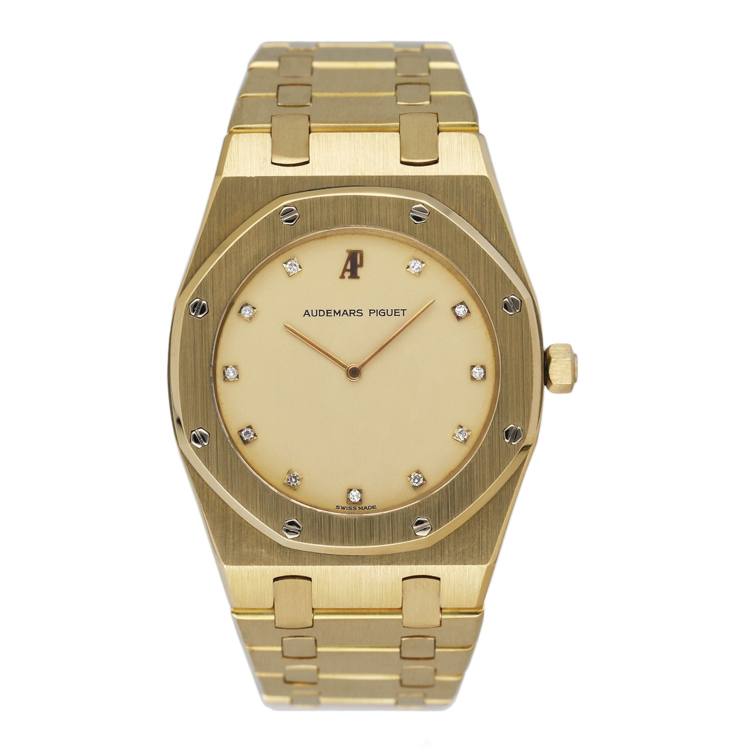 Audemars Piguet Royal Oak 56303BA Diamond Champagne Dial 18K Yellow Gold Watch - Watches