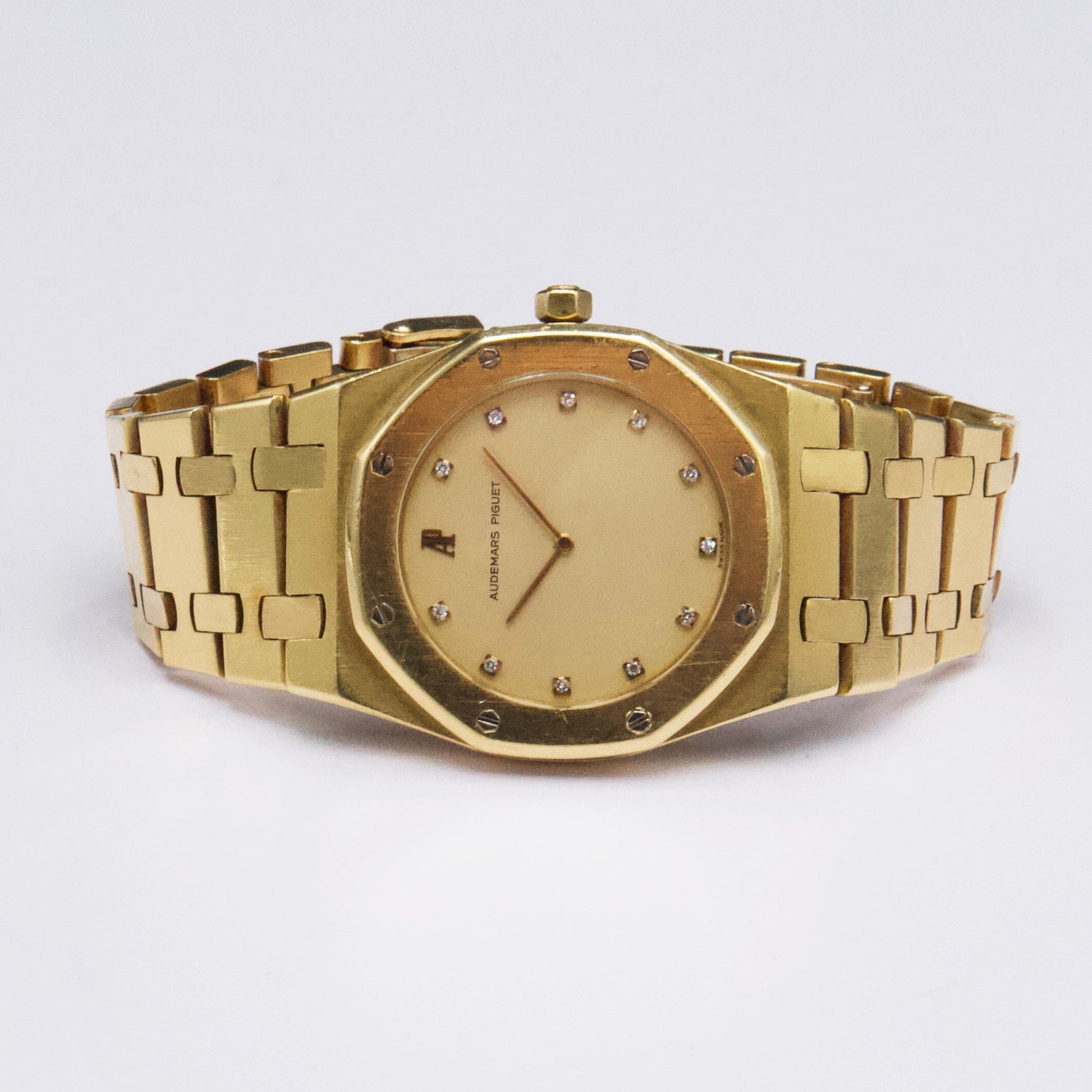 Audemars Piguet Royal Oak 56303BA Diamond Champagne Dial 18K Yellow Gold Watch - Watches