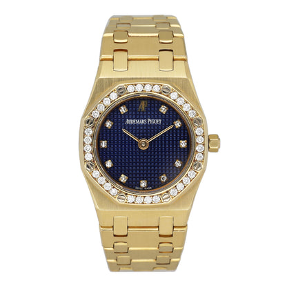 Audemars Piguet Royal Oak 66344BA Blue Dial 18K Yellow Gold Ladies Watch