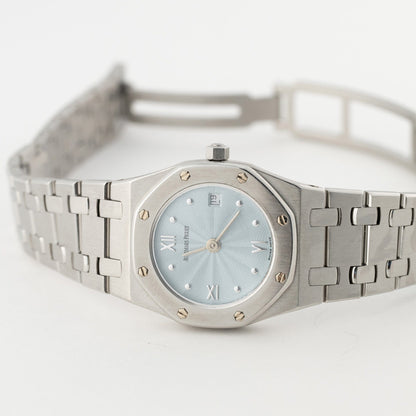 Audemars Piguet Royal Oak 67370ST Ice Blue Dial Ladies Watch Box Papers - Watches