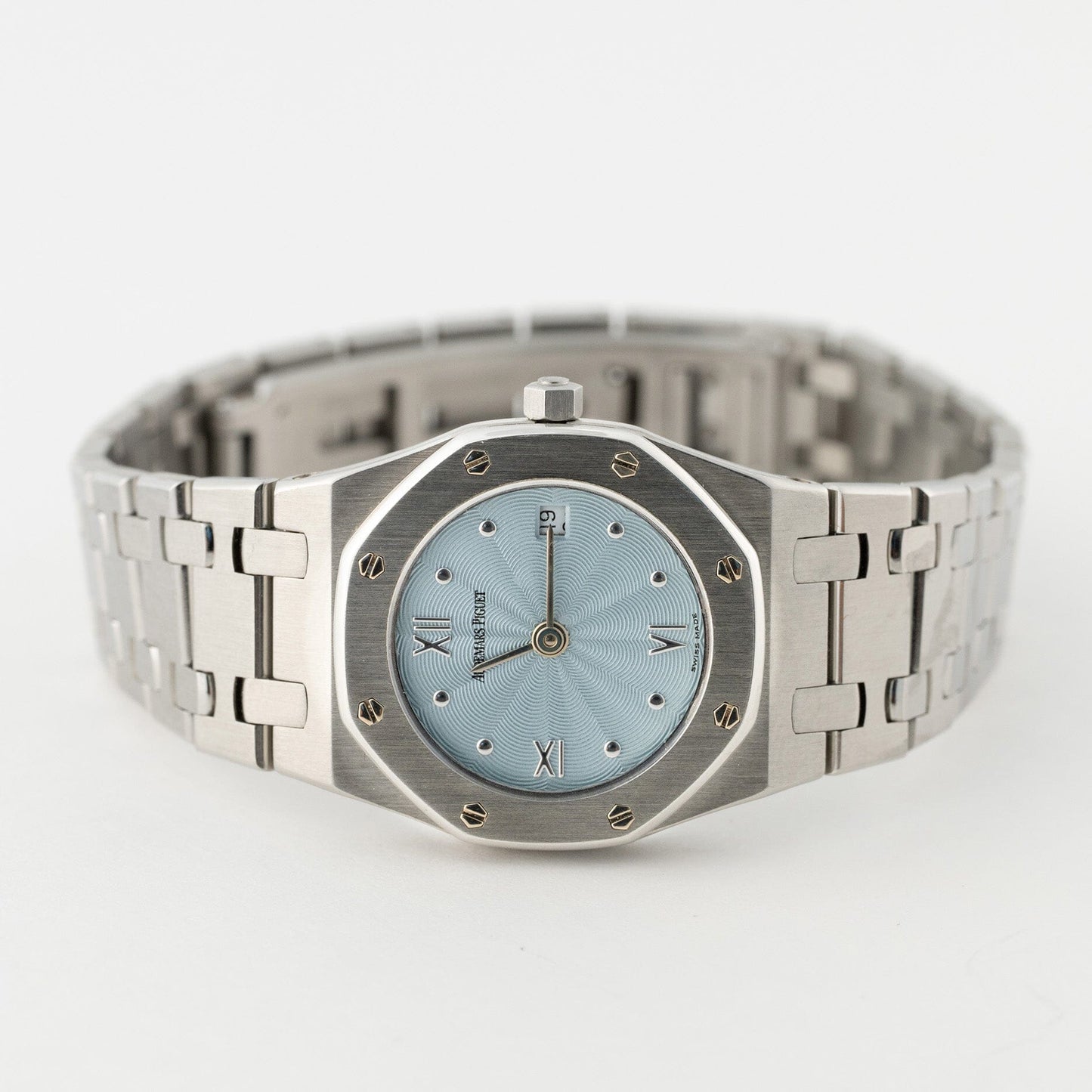 Audemars Piguet Royal Oak 67370ST Ice Blue Dial Ladies Watch Box Papers - Watches